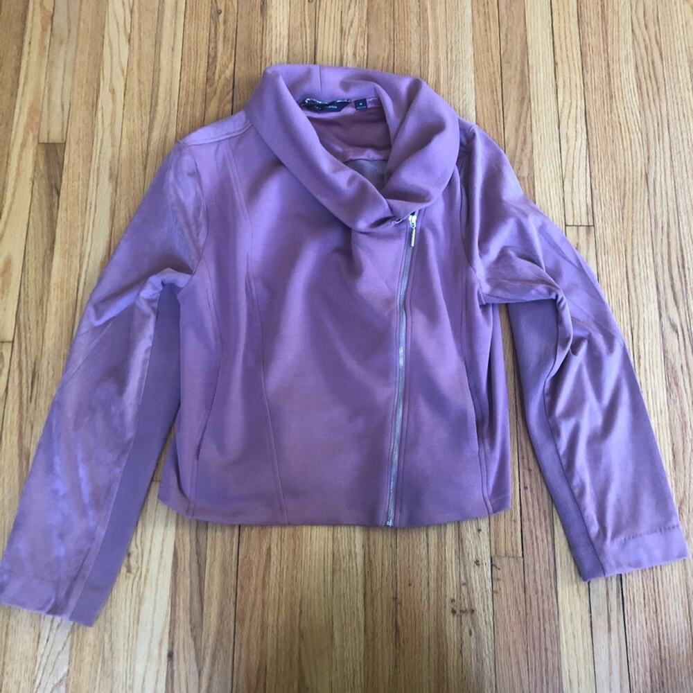 H by Halston Faux Suede French Terry Zip Jacket 16